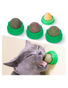 Pelotas de Catnip Potaroma 4 Pcs - Juguetes Saludables para Gatos