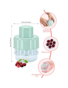 Deshuesador de Cerezas QHSZF Verde Menta 7 Agujeros 2