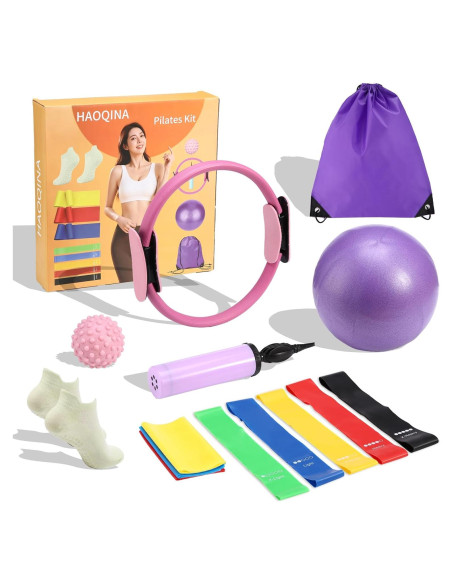 Kit Esencial de Pilates ywduoying 15 Piezas Rosa para Mujeres Kit Esencial de Pilates ywduoying 15 Piezas Rosa para Mujeres