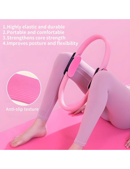 Kit Esencial de Pilates ywduoying 15 Piezas Rosa para Mujeres Kit Esencial de Pilates ywduoying 15 Piezas Rosa para Mujeres