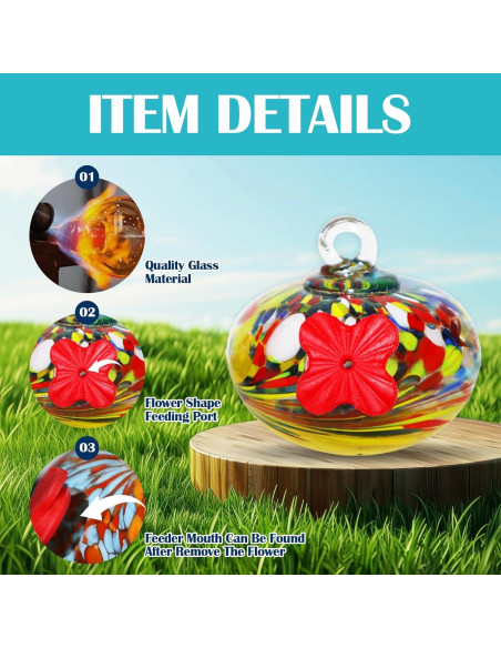 Alimentador de Colibríes de Vidrio Ruiyi Tim 6 PCS 150g