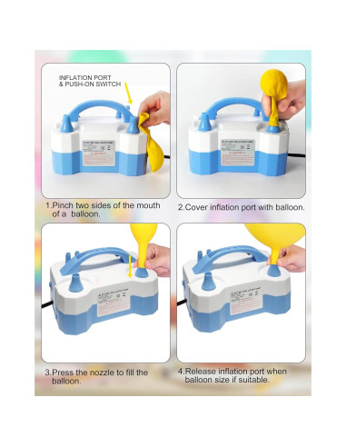 Bomba de Globo Eléctrica Xuduvay 600W Doble Boquilla 750L/min