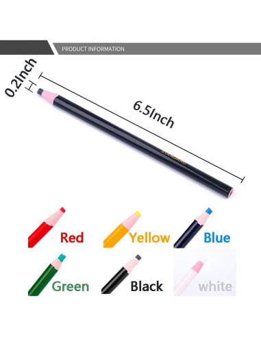 12 Lápices de Marcado de Costura Lohas Select - 6 Colores