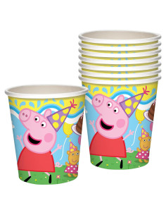 Tazas de papel Peppa Pig 9oz - 8 unidades desechables