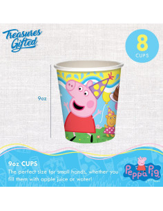 Tazas de papel Peppa Pig 9oz - 8 unidades desechables 2