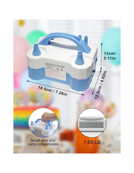 Bomba de Globo Eléctrica Xuduvay 600W Doble Boquilla 750L/min Bomba de Globo Eléctrica Xuduvay 600W Doble Boquilla 750L/min