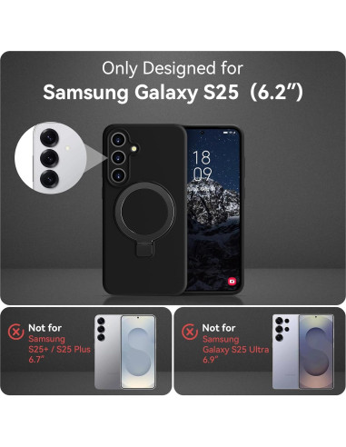 Funda de Silicona Líquida para Samsung Galaxy S25 Negra