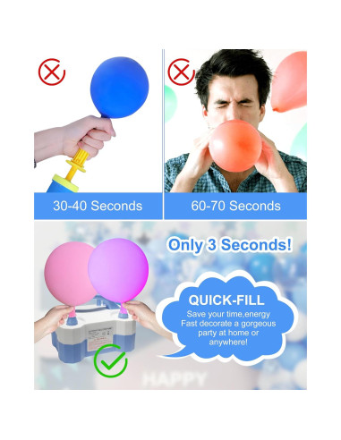 Bomba de Globo Eléctrica Xuduvay 600W Doble Boquilla 750L/min