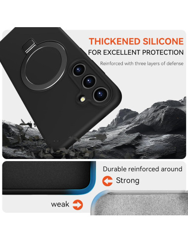 Funda de Silicona Líquida para Samsung Galaxy S25 Negra