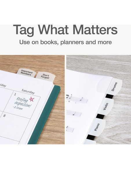 Divisores de Índice Redi-Tag 100 Pestañas Blancas