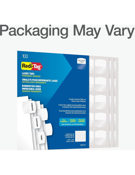 Divisores de Índice Redi-Tag 100 Pestañas Blancas