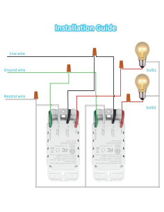 Interruptor de Luz Inteligente WiFi 2 Gang Milfra - Control Remoto 2