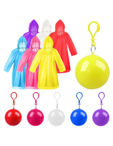 6 Ponchos de Lluvia Desechables Xrkuu para Adultos - Impermeables