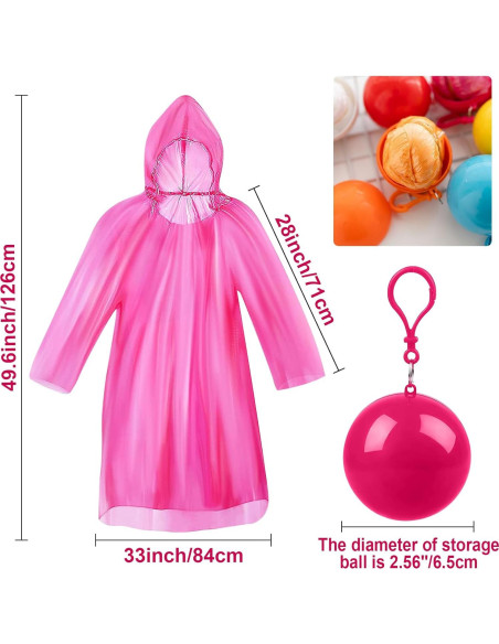 6 Ponchos de Lluvia Desechables Xrkuu para Adultos - Impermeables