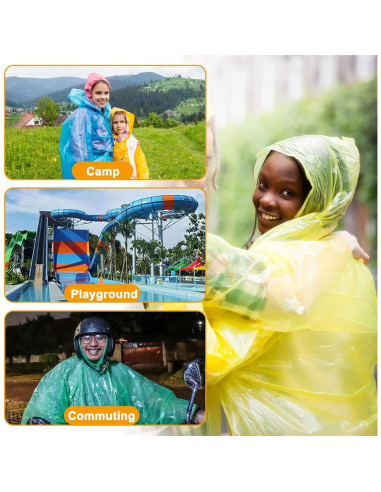 6 Ponchos de Lluvia Desechables Xrkuu para Adultos - Impermeables