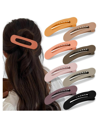 Clips de Pelo de Cocodrilo Ahoney - Paquete de 8 Clips Planos 10.5 cm