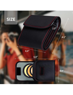 Bolsa de Filtros para Lentes de Cámara 2PCS Negro 82mm 2