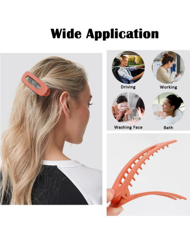 Clips de Pelo de Cocodrilo Ahoney - Paquete de 8 Clips Planos 10.5 cm