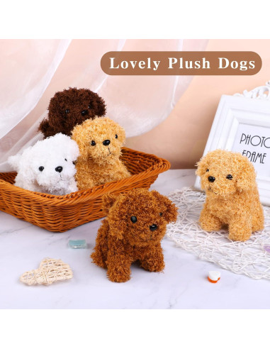 Mini Perros de Peluche 16 Piezas Elcoho 10 cm con Llavero