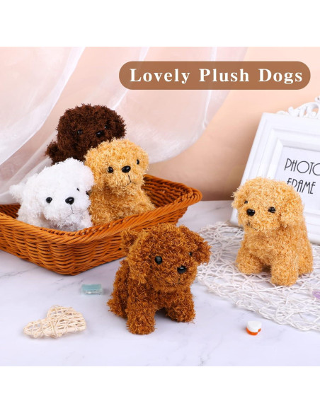 Mini Perros de Peluche 16 Piezas Elcoho 10 cm con Llavero
