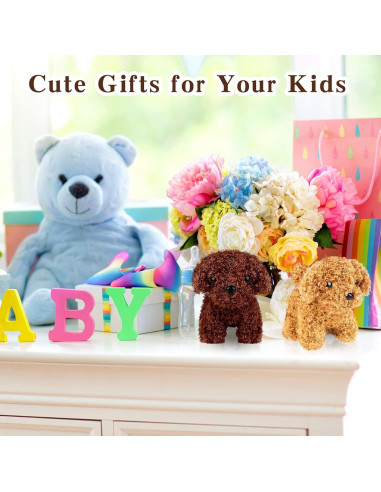 Mini Perros de Peluche 16 Piezas Elcoho 10 cm con Llavero