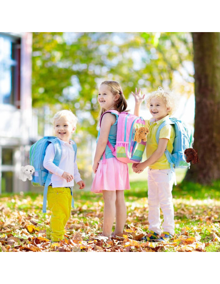 Mini Perros de Peluche 16 Piezas Elcoho 10 cm con Llavero