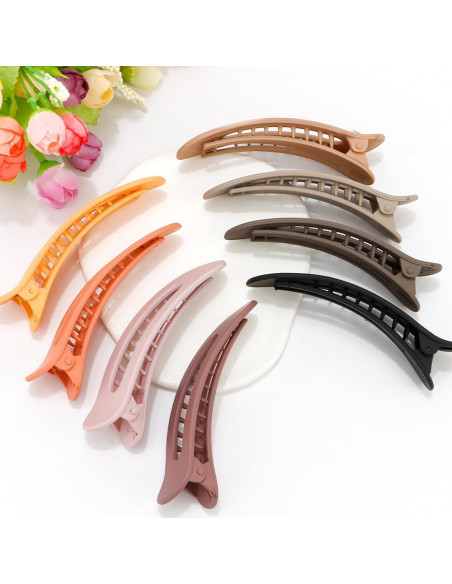 Clips de Pelo de Cocodrilo Ahoney - Paquete de 8 Clips Planos 10.5 cm