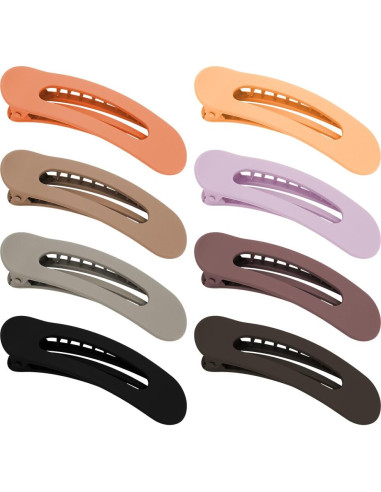 Clips de Pelo de Cocodrilo Ahoney - Paquete de 8 Clips Planos 10.5 cm