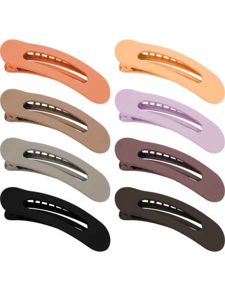 Clips de Pelo de Cocodrilo Ahoney - Paquete de 8 Clips Planos 10.5 cm