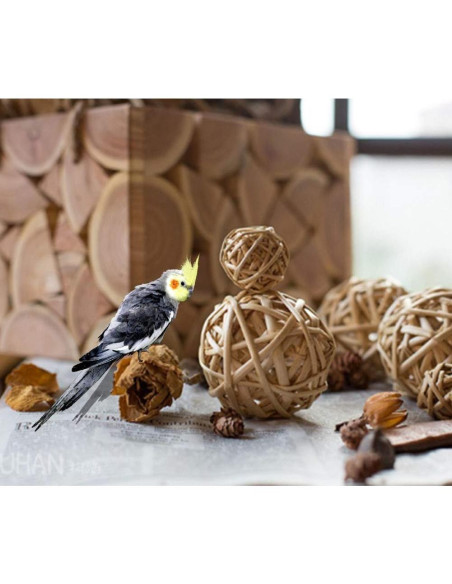 10 Bolas de Mimbre para Masticar Tfwadmx - Juguetes para Aves