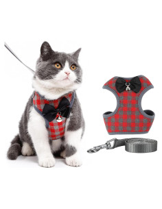 Arnés Ajustable para Gato, Perro y Conejo Kcjuoam Rojo