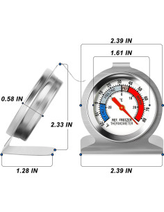 Termómetro de Refrigerador MEANLIN MEASURE 5Pcs 2" Acero Inoxidable -30 a 30C 2