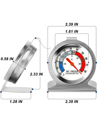Termómetro de Refrigerador MEANLIN MEASURE 5Pcs 2" Acero Inoxidable -30 a 30C