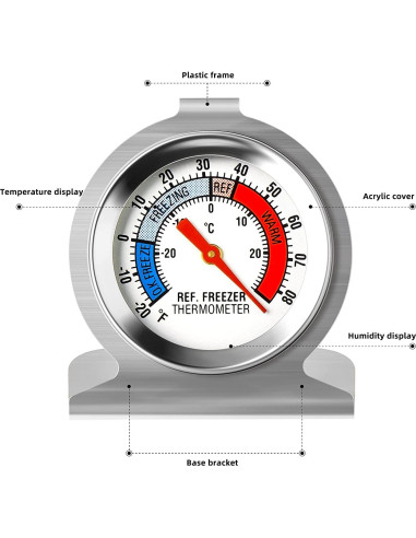 Termómetro de Refrigerador MEANLIN MEASURE 5Pcs 2" Acero Inoxidable -30 a 30C