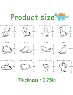 Set de 12 Cortadores de Galletas Dinosaurio Huisipool 2