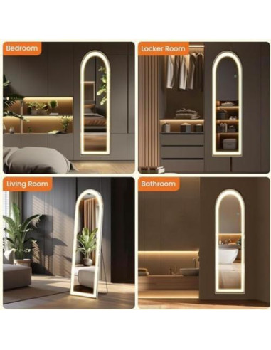 Espejo de Cuerpo Completo Elevon LED 152.4x40.6cm Ajustable