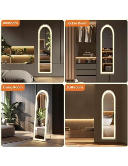 Espejo de Cuerpo Completo Elevon LED 152.4x40.6cm Ajustable