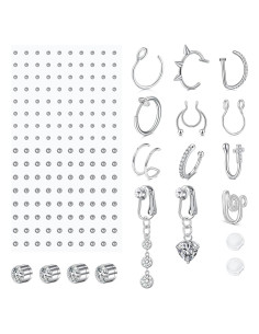 Aros Falsos para Nariz y Septum MODRSA - 11 Piezas Acero Inoxidable
