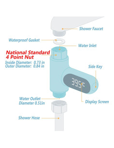 Termómetro de Ducha Digital WATSAVPUP LED 360 Agua Bebé 2