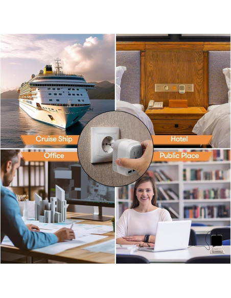 Convertidor de Voltaje Mapambo 220V a 110V con 2 USB-C