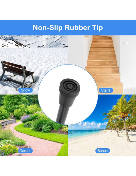 Bastón Plegable Supregear Ajustable 83.8-94 cm Ligero Negro