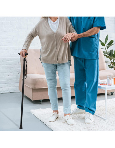 Bastón Plegable Supregear Ajustable 83.8-94 cm Ligero Negro