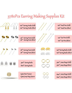 Kit de Suministros para Hacer Pendientes Naturahand 3780 Piezas 2
