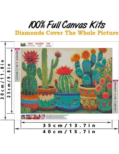 Kit de Pintura de Diamante RYMILIE 5D Cactus 30x40cm