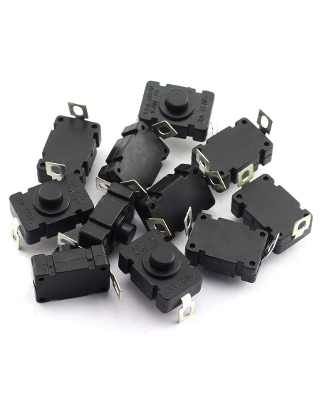 10 Interruptores de Botón Auto-Bloqueo KAN-28 para Linterna
