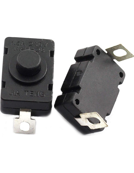 10 Interruptores de Botón Auto-Bloqueo KAN-28 para Linterna