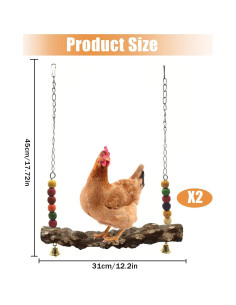 Columpio para Aves de Corral Hefei Mengku - 2 Piezas de Madera 2