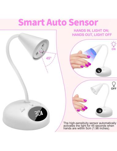 Lámpara LED UV Portátil CGBE MJD009 para Uñas - 18W