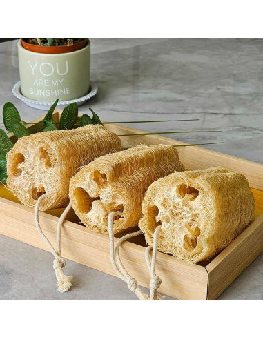 Esponja Exfoliante Natural de Lufa FOGFOX - 3 Unidades Amarillo