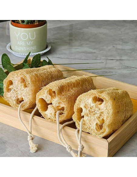 Esponja Exfoliante Natural de Lufa FOGFOX - 3 Unidades Amarillo